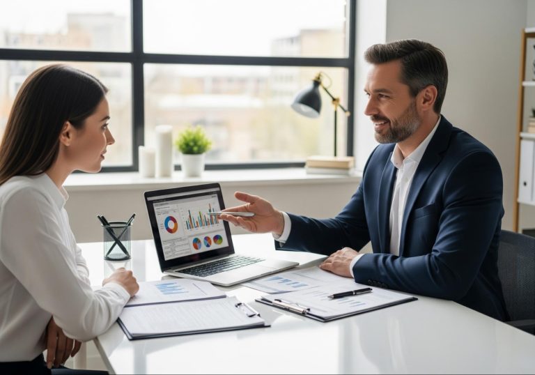 CPA helping business owner with financial planning