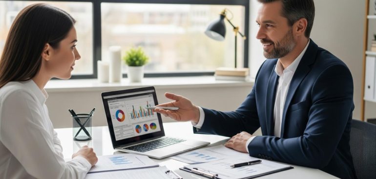 CPA helping business owner with financial planning